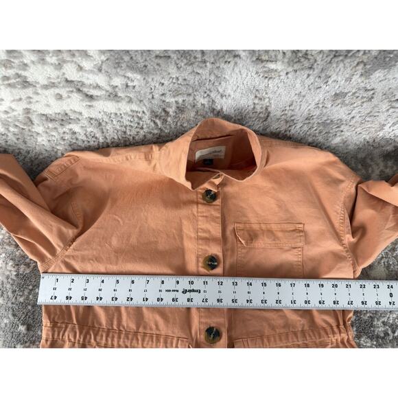 Universal Thread Size L Tie Front Button Jacket Peach Long Sleeve Pocket Outdoor - Picture 5 of 8